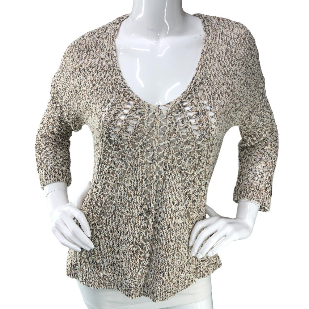 J Jill Womens XSP Petite Sweater Large Chunky Knit Scoop Neck Cozy
